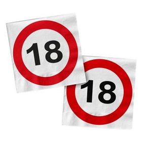   Szalvéta sebességkorlátozó számos 33x33cm 20db 18-as számmal, 28372