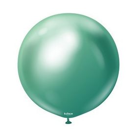 Óriás latex léggömb 24" 60cm chrome, króm, zöld