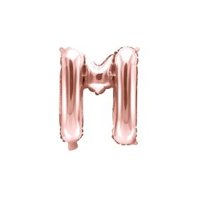   Betű lufi 14" 35cm rosegold fólia betű, M betű, levegővel tölthető