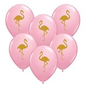 Mintás latex lufi 11" 28cm Flamingó