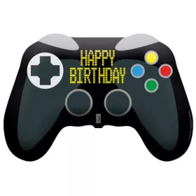   Szülinapi lufi 20" 50cm óriás fólia, Gamer, kontroller, Happy Birthday
