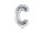 Betű lufi 14" 35cm ezüst fólia betű, C betű, levegővel tölthető