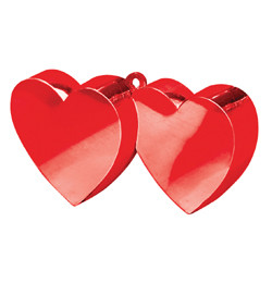 Léggömbsúly, nehezék 170g dupla szív forma, piros színben, 12475