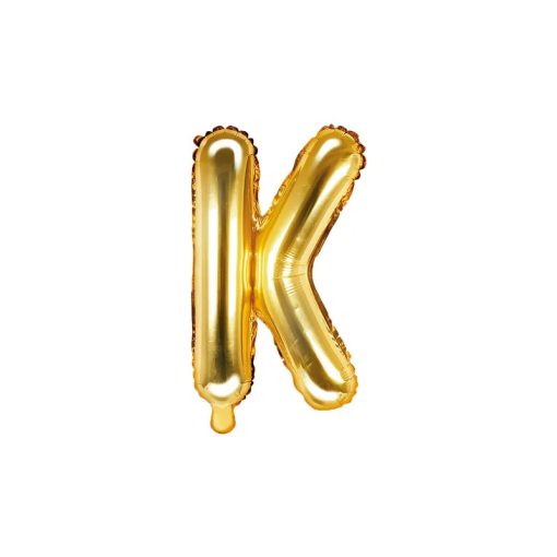 Betű lufi 16" 40cm arany fólia betű, K betű, levegővel tölthető