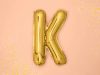 Betű lufi 14" 35cm arany fólia betű, K betű, levegővel tölthető