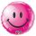 Mosolygó fólia lufi 18" 45cm, smiley face, rózsaszín