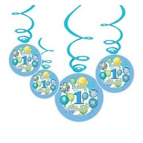 Boldog 1. szülinapot! Kék függő dekoráció, 24541