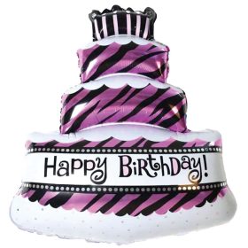 Szülinapi lufi 38" 98cm óriás Happy Birthday, torta