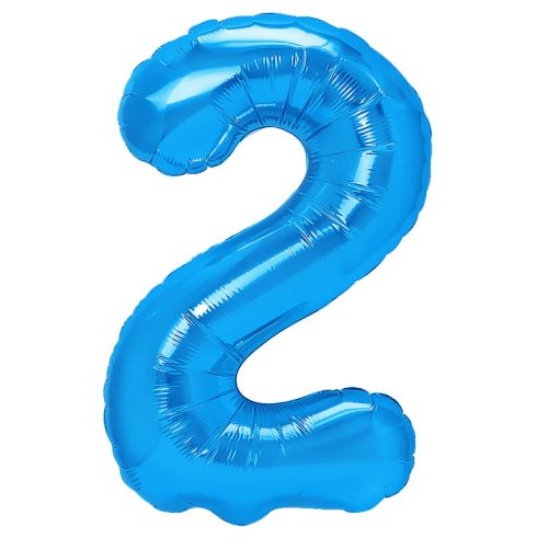 Számos lufi 14" (35cm) fólia szám, számjegy 2 levegővel tölthető, kék
