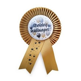 Szalagos kitűző, Boldog szülinapot, elegáns, mszk25029