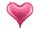 Egyszínű szív fólia lufi 29" 75cm pink szív