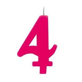 Számgyertya, csillagszórós, rózsaszín, 4-es, 50904