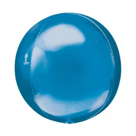 Egyszínű gömb lufi 15" 38cm, Kék Orbz