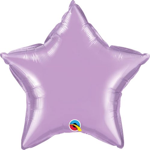 Egyszínű csillag fólia lufi 20" 50cm Levendula lila csillag, pearl