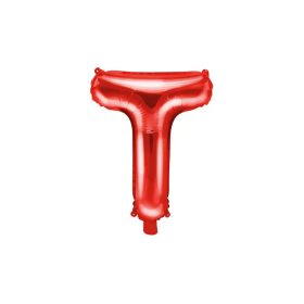   Betű lufi 14" 35cm piros fólia betű, T betű, levegővel tölthető
