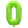 Számos lufi 34" 86cm óriás neon Zöld szám, számjegy 0, 