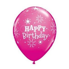   Szülinapi latex lufi 11" 28cm 6db Happy Birthday!, 17937