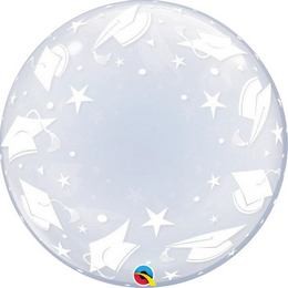 Deco Bubble lufi 24" 61cm krisztálytiszta, átlátszó ballagási mintával