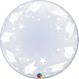 Deco Bubble lufi 24" 61cm krisztálytiszta, átlátszó ballagási mintával