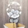 Deco Bubble lufi 24" 61cm krisztálytiszta, átlátszó ballagási mintával