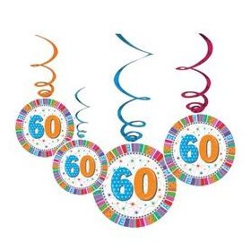 Függő dekoráció, 6db, Radiant, 60-as számmal, 20277