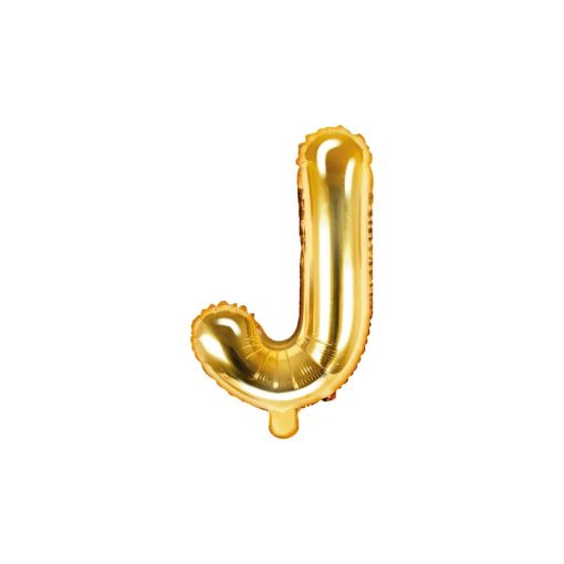 Betű lufi 16" 40cm arany fólia betű, J betű, levegővel tölthető