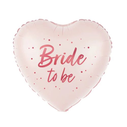 Fólia lufi 18" (45 cm) szív, lánybúcsúra, Bride to Be