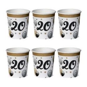 Papírpohár 20-as számmal, 250ml 6db, Elegáns, 23360
