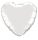 Egyszínű szív fólia lufi 18" 45cm Silver, ezüst szív, 99600, 