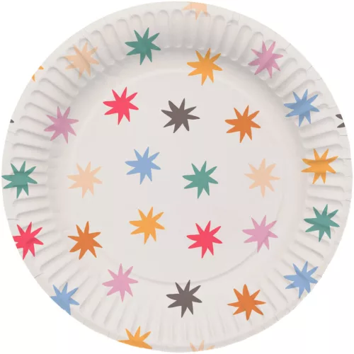 Papírtányér 23cm 8db Starburst