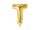 Betű lufi 14" 35cm arany fólia betű, T betű, levegővel tölthető