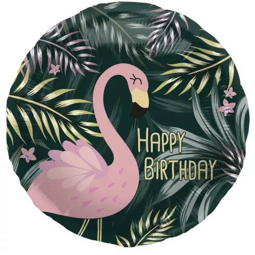 Szülinapi lufi 18" 45cm Happy Birthday, Hattyú