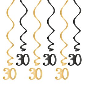 Függő dekoráció, 30-as, 6db