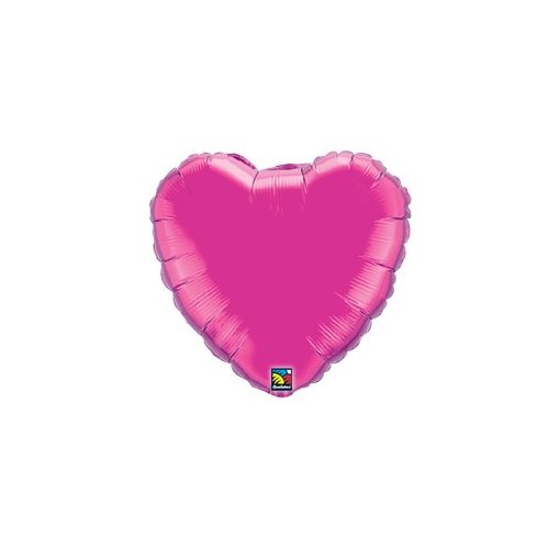 Egyszínű szív fólia lufi 18" 45cm rózsaszín szív, 99335, héliummal töltve