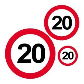 Matrica sebességkorlátozó számos felirattal 20-as m22585