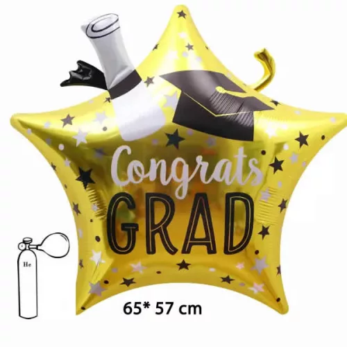Ballagási nagy lufi 67cm Congrats Grad Csillag