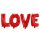 Fólia lufi - LOVE piros felirat, csak levegővel tölthető,  f29280