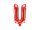 Betű lufi 14" 35cm piros fólia betű, U betű, levegővel tölthető