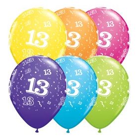   Szám, Számos latex lufi 11" 28cm 6db 13-as lufi, 17851