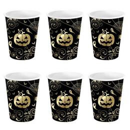 Parti Pohár Halloween, tök mintás - 240ml, 6db, 24301