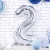 Számos lufi 34" 86cm óriás Ezüst szám, számjegy 2-es