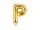 Betű lufi 14" 35cm arany fólia betű, P betű, levegővel tölthető