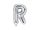 Betű lufi 14" 35cm ezüst fólia betű, R betű, levegővel tölthető