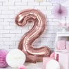 Számos lufi 34" 86cm óriás Rosegold szám, számjegy 2-es
