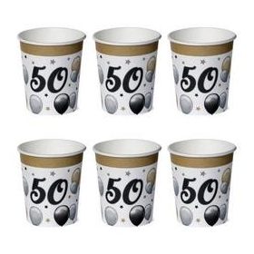 Papírpohár 50-es számmal, 250ml 6db, Elegáns, 23407