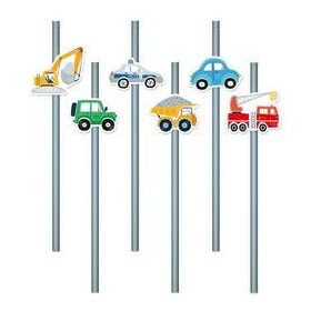 Szívószál papír, autós 6db