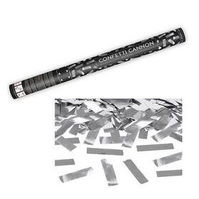   Konfetti ágyú, 80cm, ezüst fólia téglalapokat kilövő, oTUKM80-018