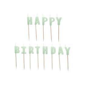 Gyertya Happy Birthday, Pink, Zöld