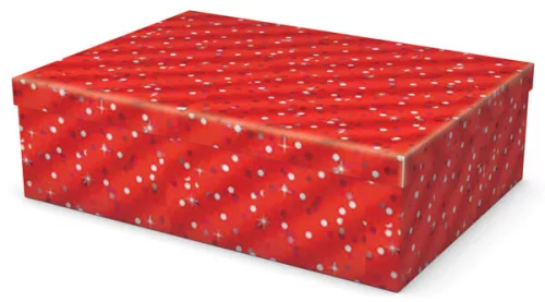 Karácsonyi díszdoboz, T5, 44x32x13 cm, Piros