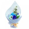 Szappanból készült virágcsokor, kék szappanvirág